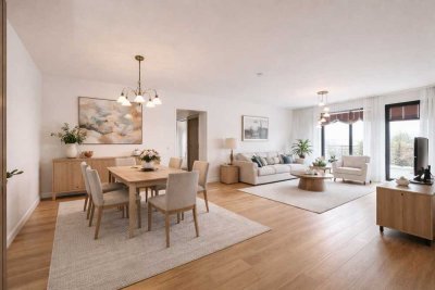 Einmaliger Ausblick: Etagenwohnung mit Balkon und Tiefgaragenstellplatz