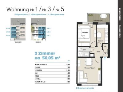 Wohnen im Kölner Süden - modernisierte 2-Zimmer-Wohnung mit Balkon! Annastraße 44, WE 3