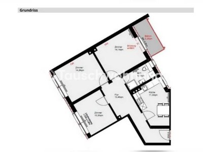 Tauschwohnung: 3,5ZKBB Frisch kernsanierte Wohnung mit Balkon