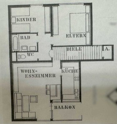 Geräumige 3,5 Zi.-Wohnung mit Einbauküche, Balkon & Stellplatz