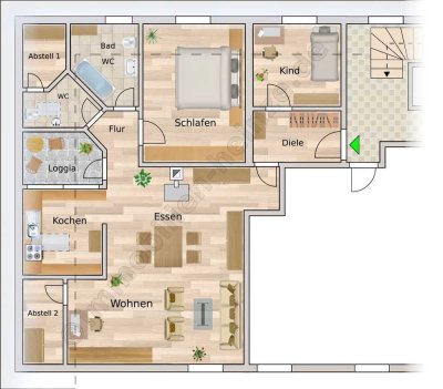 #Schnäppchen und bezugsfrei! Ruhige, großzügige Wohnung mit Dachterrasse und Schwedenofen!