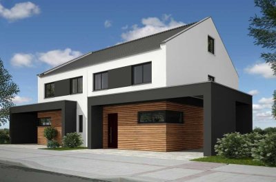 Toplage-moderne Doppelhaushälfte inklusiv Grundstück  mit Wärmepumpe,  individuelle Umplanungen