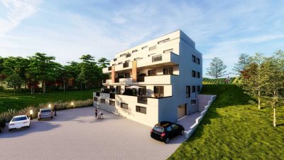 Barrierefreie 2-Zimmer-Wohnung mit Balkon im 1. OG in Schweich-Issel; Neubauzustand; 2 Stellplätze