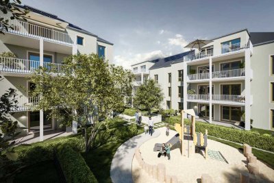 Moderne 2-Zimmer-Wohnung mit Terrasse und Privatgarten in klimafreundlichem Neubauensemble