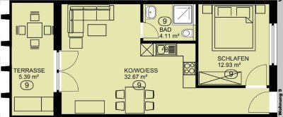 Neuwertige 2-Zimmer-Wohnung mit Balkon in Au in der Hallertau