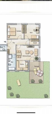Exklusive 3,5-Zimmer-Wohnung mit 130 qm Garten in Aalen