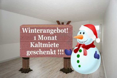 Winterangebot !!!
Zur Kalten Jahreszeit eine Kaltmiete geschenkt !!!
