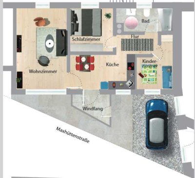Kleine 3-Zimmerwohnung mit Gewölbe