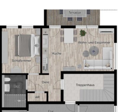 Neuwertige lichtdurchflutete Souterrainwohnung mit eigener Terrasse in Brauweiler