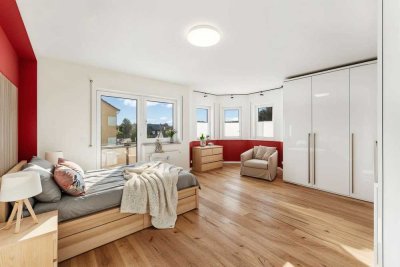 Wohnen auf zwei Ebenen – moderne Maisonette mit zwei Balkonen, Kamin & hochwertiger Ausstattung