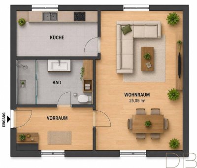 DB IMMOBILIEN | 1-Zimmer-Wohnung in Ruhelage am Wienerwald in Mödling