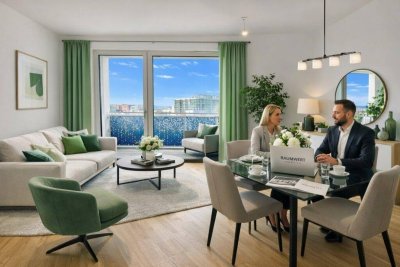 PROVISIONSFREI: Neubau – 3 Zimmer mit uneinsehbarer Loggia &amp; perfektem Grundriss - Niedrigenergiestandard sofort beziehbar