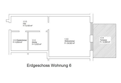 Attraktive 1-Zimmer-Wohnung mit Terrasse und Einbauküche in Broderstorf