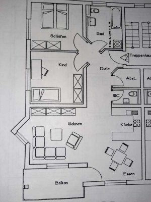 Gepflegte 4-Zimmer Wohnung mit Balkon in Dornstetten