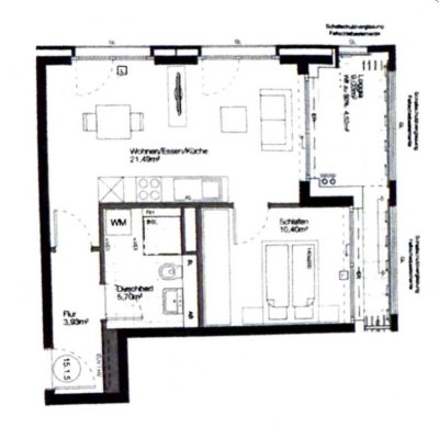 Möblierte 2-Zimmer-Wohnung