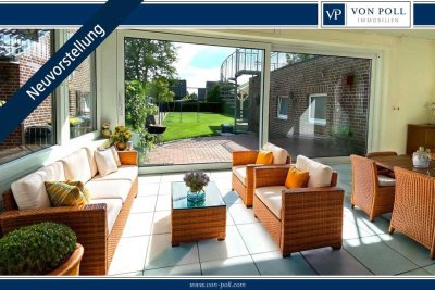 Gepflegte 4-Zimmer-Erdgeschosswohnung mit Garten, Garage und Einbauküche zu vermieten.