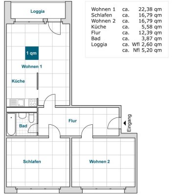 Nette Nachbarn gesucht: weitläufige 3-Zimmer-Wohnung