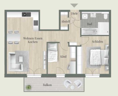 Naturnahe Neubau 3-Zimmer-Wohnung mit großem Balkon und Außenstellplatz in Erlangen-Alterlangen