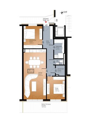 3 Zimmerwohnung 89m² Zweitbezug