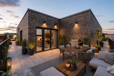Spreequartier Penthouse 2-Zimmer, umlaufende Terrasse, EBK, Parkett im Erstbezug zum 01.04.2026