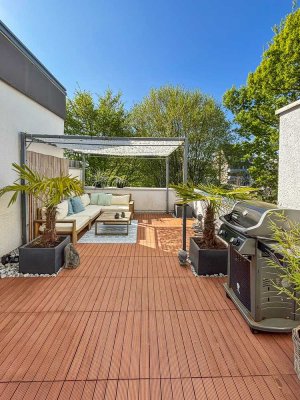 Lichtdurchflutete Maisonette-Wohnung mit weitläufiger Dachterrasse in Bestlage von Köln-Weiden