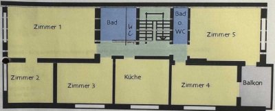 Schöne fünf Zimmer Wohnung mit Balkon in direkter Innenstadtlage