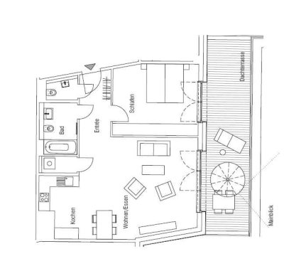Penthouse Wohnung mit Skyline Blick