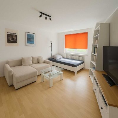 Stilvolle, gepflegte 1-Raum-Wohnung mit Balkon und Einbauküche in Hanau