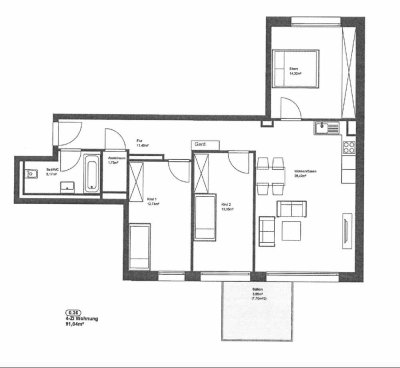 Große 4-Zimmer Wohnung mit Balkon und Stellplatz