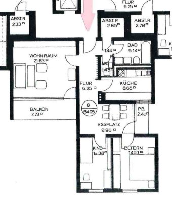 Großzügige 3,5-Zimmer-Wohnung mit 2 Balkonen, Regensburg-West