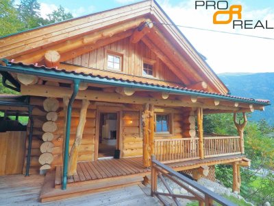 Kanada- Style Rundholz- Neubau, Sonnenseite Drautal - Weißensee