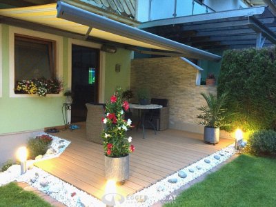 5710 Kaprun: Miete: Gartenwohnung; Falkenbachwandgasse, 3 Zimmerwohnung auf 2 Etagen, teilmöbliert ! Kamin ! Parkplatz !