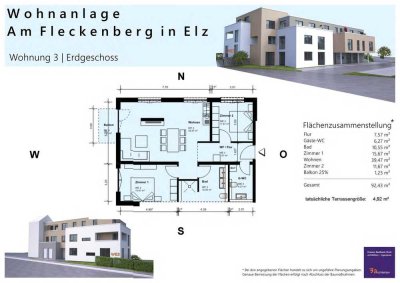 Moderne, helle 3-Zimmer-Wohnung mit Südwest-Terrasse in schöner Lage von Elz