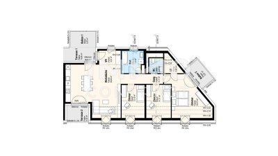 Dachgeschoßwohnung Terrasse und Balkon