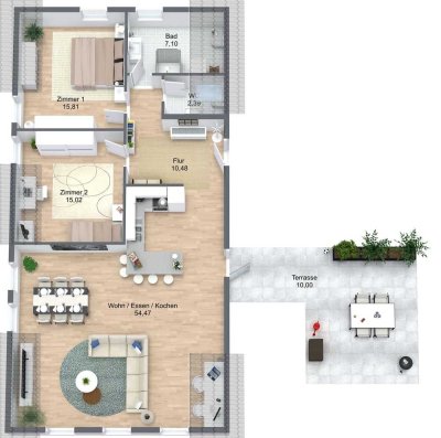 Hochwertige 3-Raum-Penthousewohnung mit gehobener Innenausstattung mit EBK in Kirchheim am Neckar