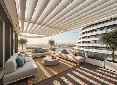 Lichtdurchflutete Dachgeschosswohnung mit beeindruckendem Panoramablick auf die Donauinsel