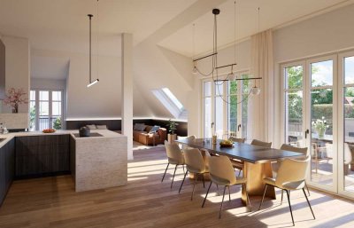 EXKLUSIVES WOHNERLEBNIS AUF EINER EBENE - PENTHOUSE SOLITÄR IN HARLACHINGS FEINSTER LAGE