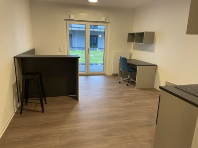 Möblierte und barrierefreie 1-Zimmer Wohnung mit Terrasse in Bonn-Auerberg