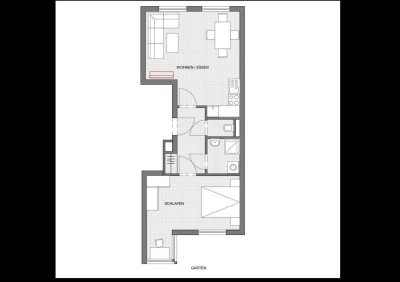 Alte Donau / U6 Floridsdorf: Sonnige 2-Zimmerwohnung mit Grünblick und Garagenplatz