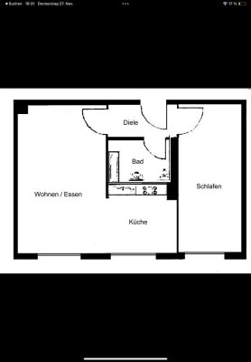Schöne, helle zwei Zimmerwohnung