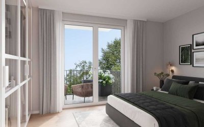 1A in Aubing: 2-Zimmer-Neubauwohnung: Geräumiger Wohnbereich mit drei Balkonen