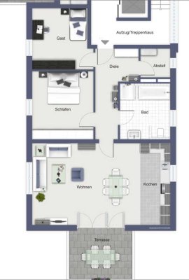 Lichtdurchflutete, helle  3-Zimmer Wohnung mit Aufzug in Dillingen an der Donau