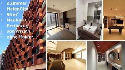 Direkt vom Eigentümer/ohne Makler: Exklusive Neubau-2-Zimmer-Wohnung (55 m²) in HafenCity-Erstbezug