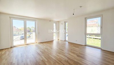 Zentral - modern - hell: Perfekte 2-Zimmer-Wohnung mit Balkon im Erstbezug in grüner Anlage