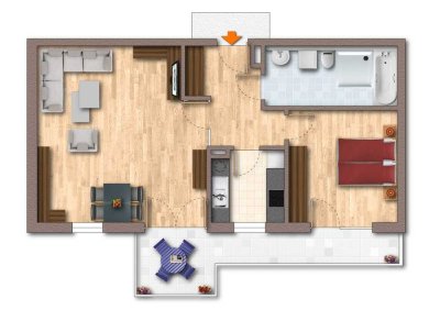 Top-Lage Altstadt: Helle 2-Zimmer-Wohnung mit großem Wohnbereich, Balkon & TG-Stellplatz