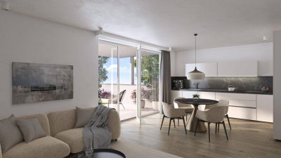 Moderne 4‑Zimmer‑Gartenwohnung mit stylischer Designküche