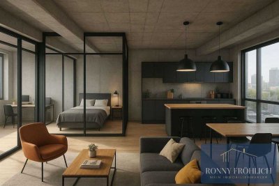 MÖBLIERTE 1 Raum Wohnung in Wittgensdorf / Chemnitz mit Einbauküche + Tageslichtbad mit Dusche