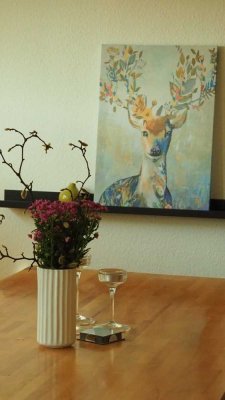 Möblierte 3-Zimmer-Wohnung mit großem Balkon im Grünen – ruhige Lage in Mülheim-Saarn