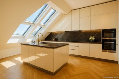 !Luxuriöses Penthouse mit Blick über die malerischen Weinberge. Über 4 m hohe Decken!