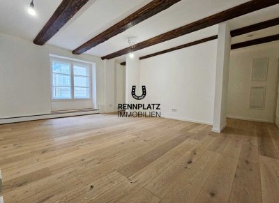 Traumhaft sanierte 3-Zimmer-Wohnung mit ca. 19 m² Dachterrasse in der Regensburger Altstadt. Frei.